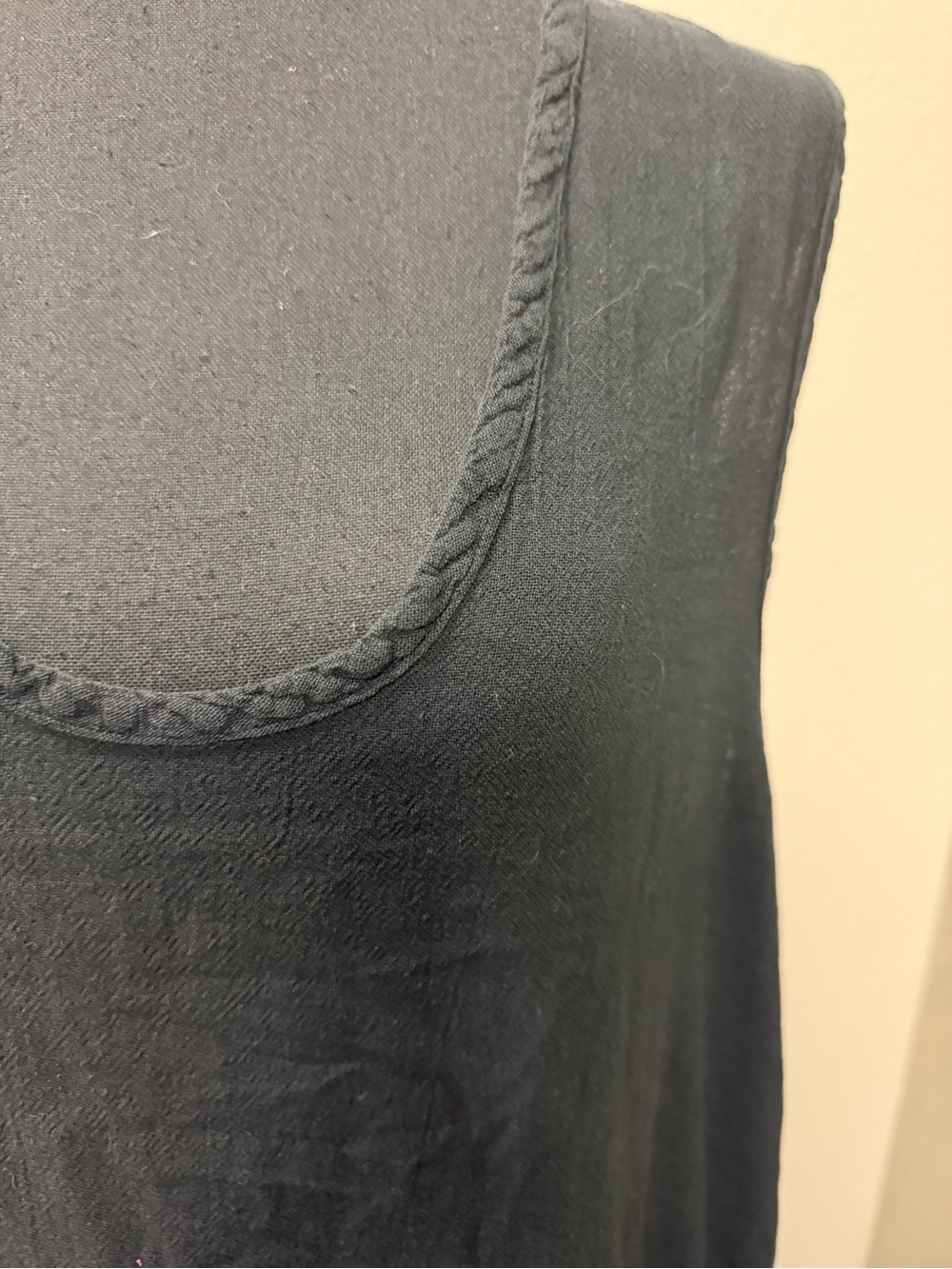 Oh My Gauze Black Sleeveless High Low Tunic Dress Oversized Pockets - Picture 3 of 9
